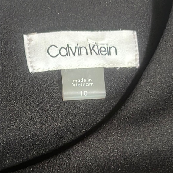 NWT Calvin Klein Black Sleeveless Cocktail Dress Mesh Stripes - Picture 3 of 14